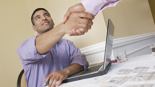 Two men shaking hands