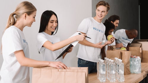 Volunteers during fundraising workshop